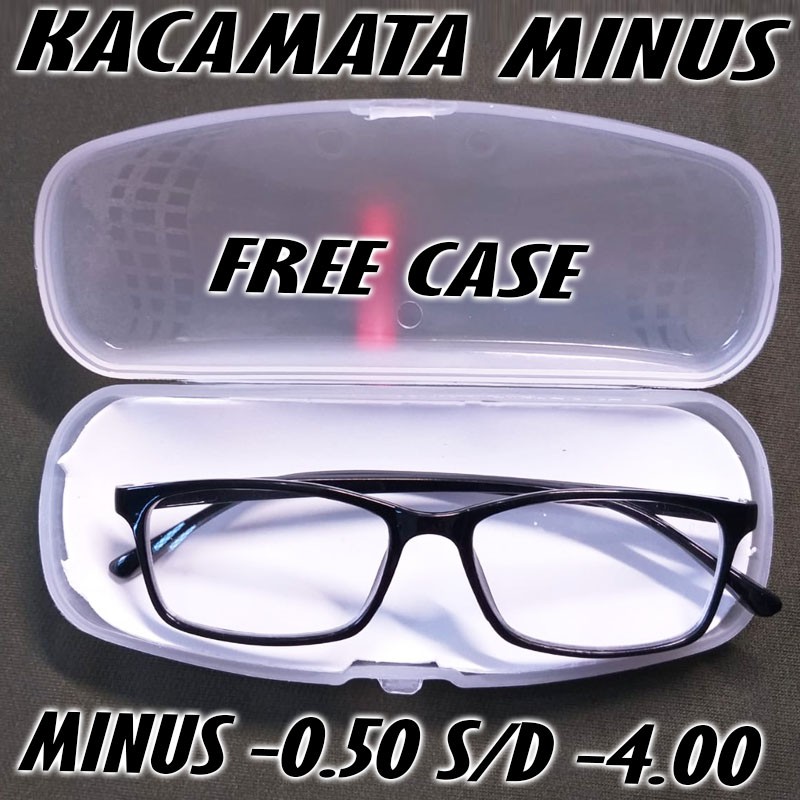 Kacamata Minus Pria dan Wanita Ukuran 0.50 s/d 4.00 + FREE CASE