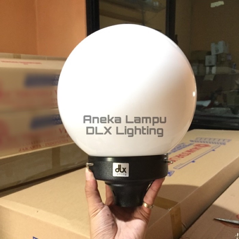 Dlx Lighting TO - 1 - Lampu taman Pilar bulat putih susu diamter 22.5 cm antik unik jepang minimalis