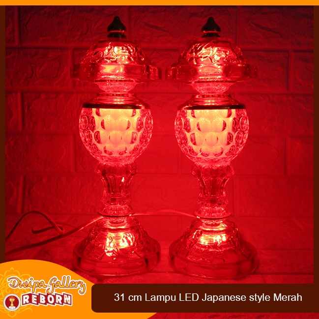 Lampu Sembahyang Altar Merah LED Japanese Style 31cm