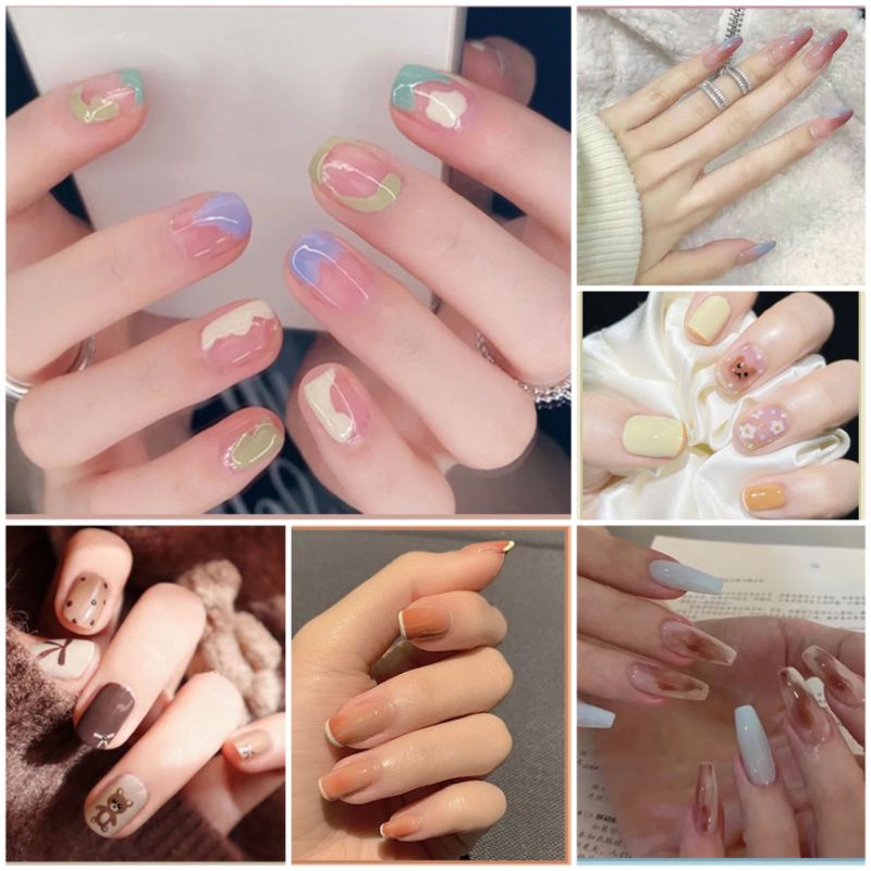 Fake Nails Art / Kuku Palsu 24 pcs (R201-R250) FREE LEM CAIR 2gr