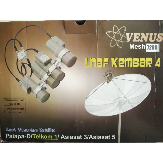LNB C Band Venus 4x2 7280 4 Satelit 2 Receiver (Lokal + Arab)