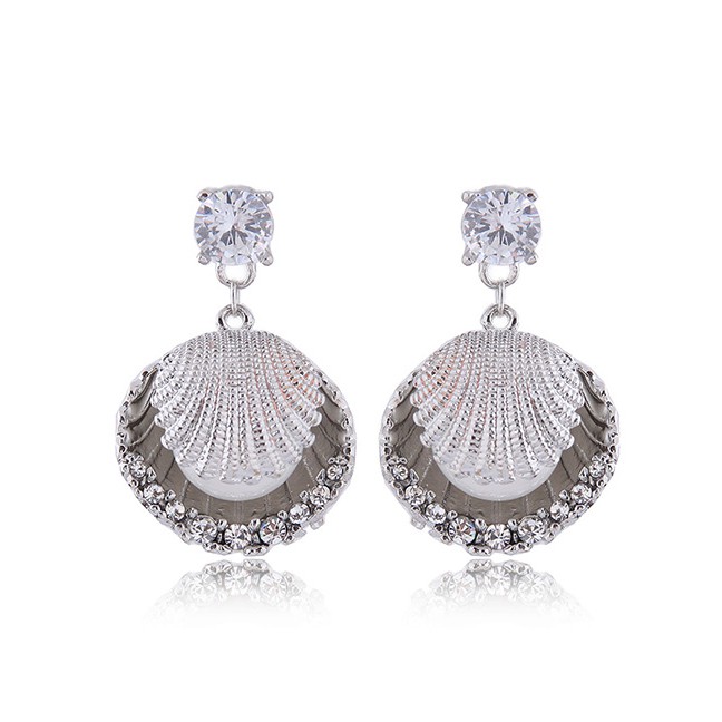 LRC Anting Tusuk Fashion Silver 925 Silver Shell Pearl Earrings A58175