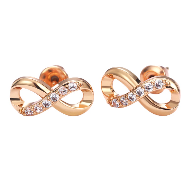 Simple Fashion Number 8 Shaped Stud Earrings For Women 3 Metal Colors Party Daily Wear Statement Jewelry Drop Shipping