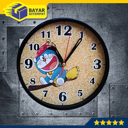 Jam Dinding Tempel Wall Clock Murah Kartun DORAEMON (MF2051)