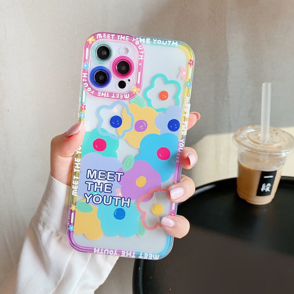 Soft Case Transparan Warna-Warni Untuk Iphone 14 13 Pro Max 12 11 XS XR X 8 7 6 6s Plus Se 2020