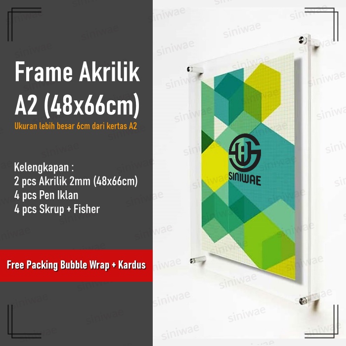 Pigura Akrilik A2 Mount Dinding Wall Acrylic A2 Custom Bingkai Figura Frame