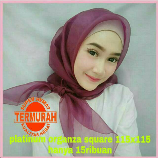 Square Organza Hijab Jilbab Organdi Segi Empat / Jilbab Kaca