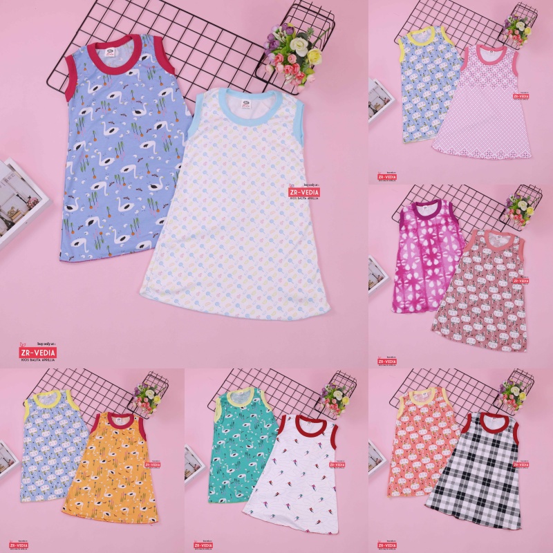 (ISI 3 PCS) Dress Yukensi uk 3-5 Tahun / Daster Anak Perempuan Atasan Bahan Kaos Baju Harian Murah