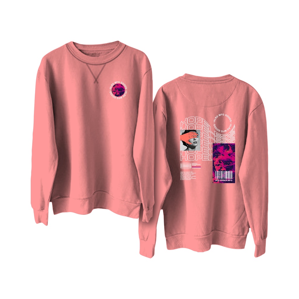 Crewneck sweatshirt sablon DTF || Holyrider Sweter Basic Hoppeless size M - XXL ( Pria &amp; Wanita )