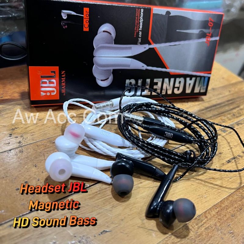 [JBL-7] Earphone JBL Magnetic Super Bass Stereo Wired Headset for all Smartphone Jack 3.5mm