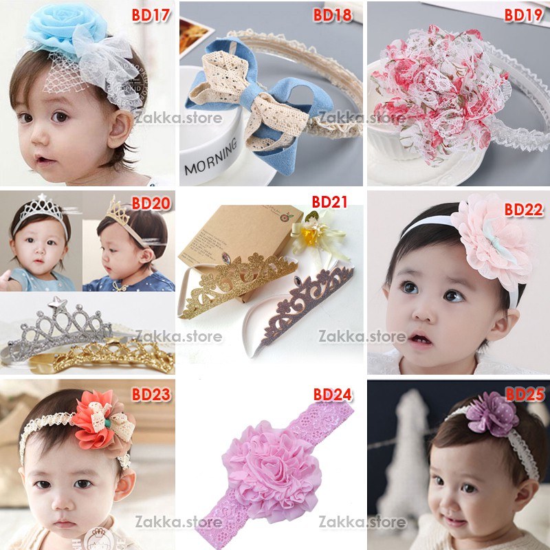 Bandana Bayi Unik Motif Renda Lucu Baby Headband Bando Turban