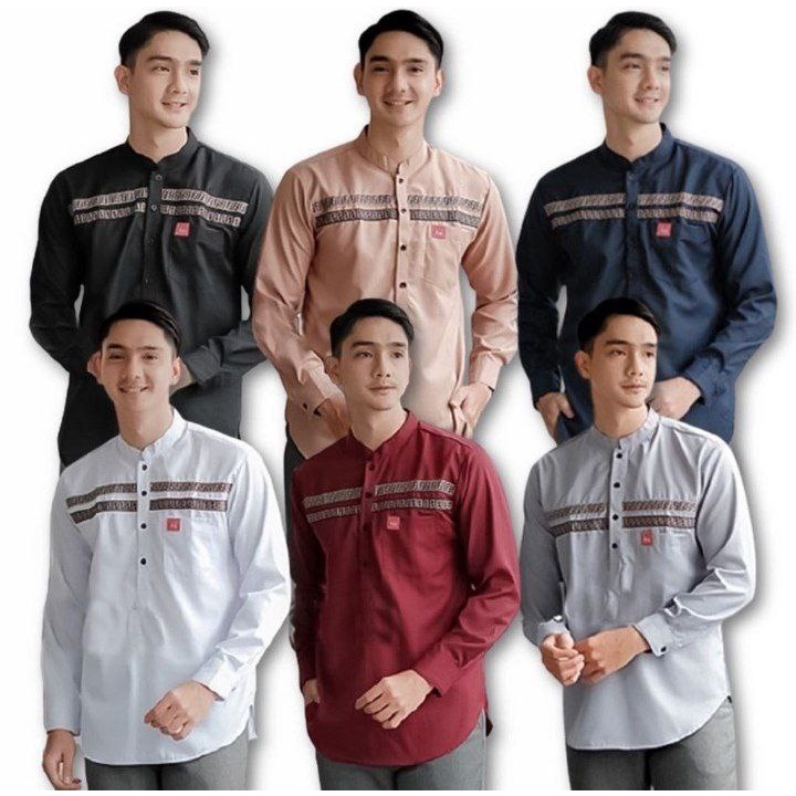 BAJU KOKO PRIA LENGAN PANJANG KURTA BAHAN TOYOBO PREMIUM TERBARU KOKO LEBARAN RAMADHAN 2022 MODERN