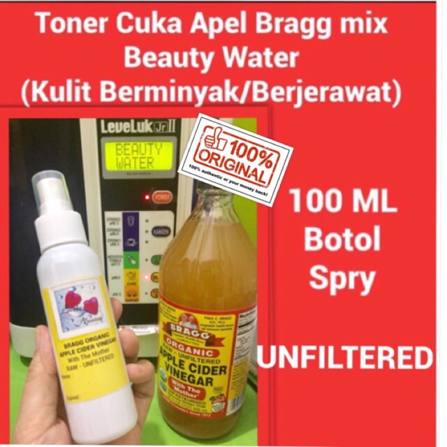 Toner Cuka Apel Wajah Berminyak Berjerawat Apple Bragg Ori Beauty Water Ori 100ml Dan 60ml Indonesia