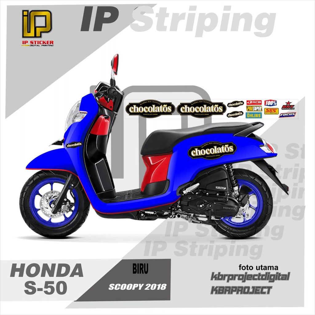 scoopy 2018 striping scoopy 2018 motor honda motor sticker variasi Racing.S-50 (cod) stiker motor