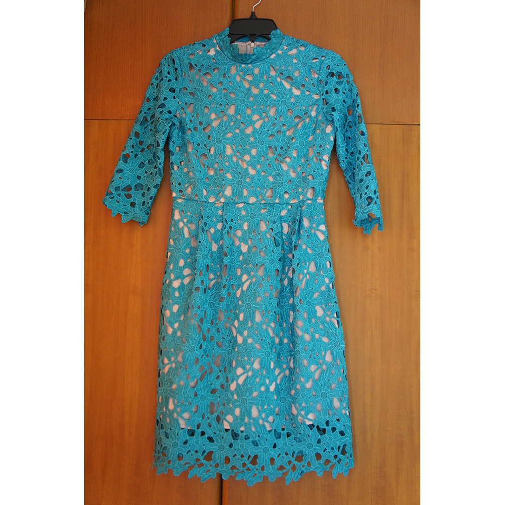 DRESS BROKAT PARTY PESTA SOLEMIO BAHAN HALUS HIGH QUALITY SIZE S