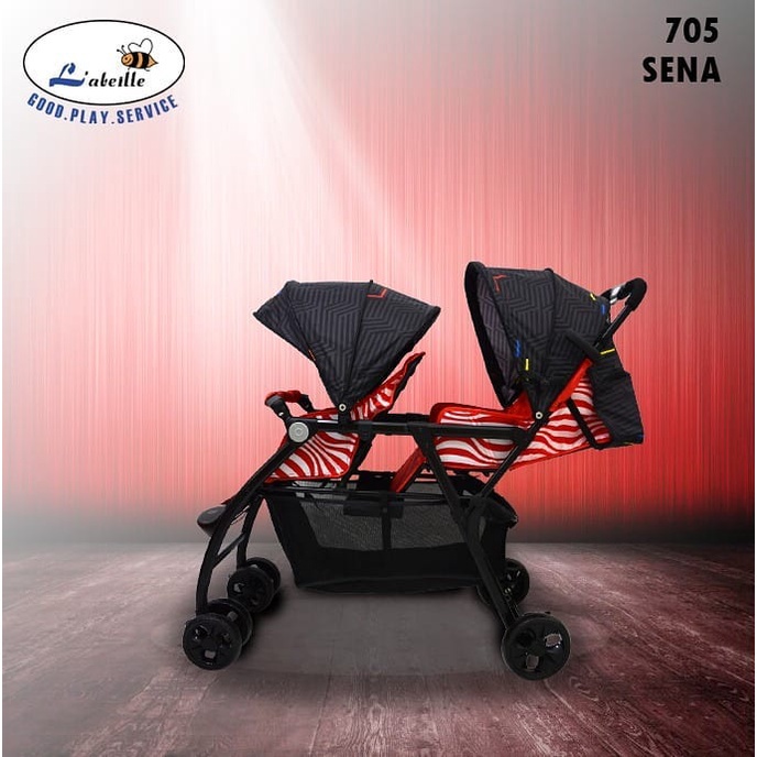 Labeille Stroller Kembar Sena 705 - Kereta Dorong Bayi Kembar - Blue