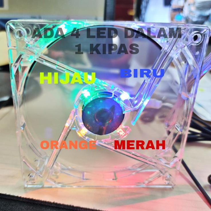 SKU-1225 FAN CASING 12CM TRANSPARANT LED KIPAS 12 CM TRANSPARAN CPU