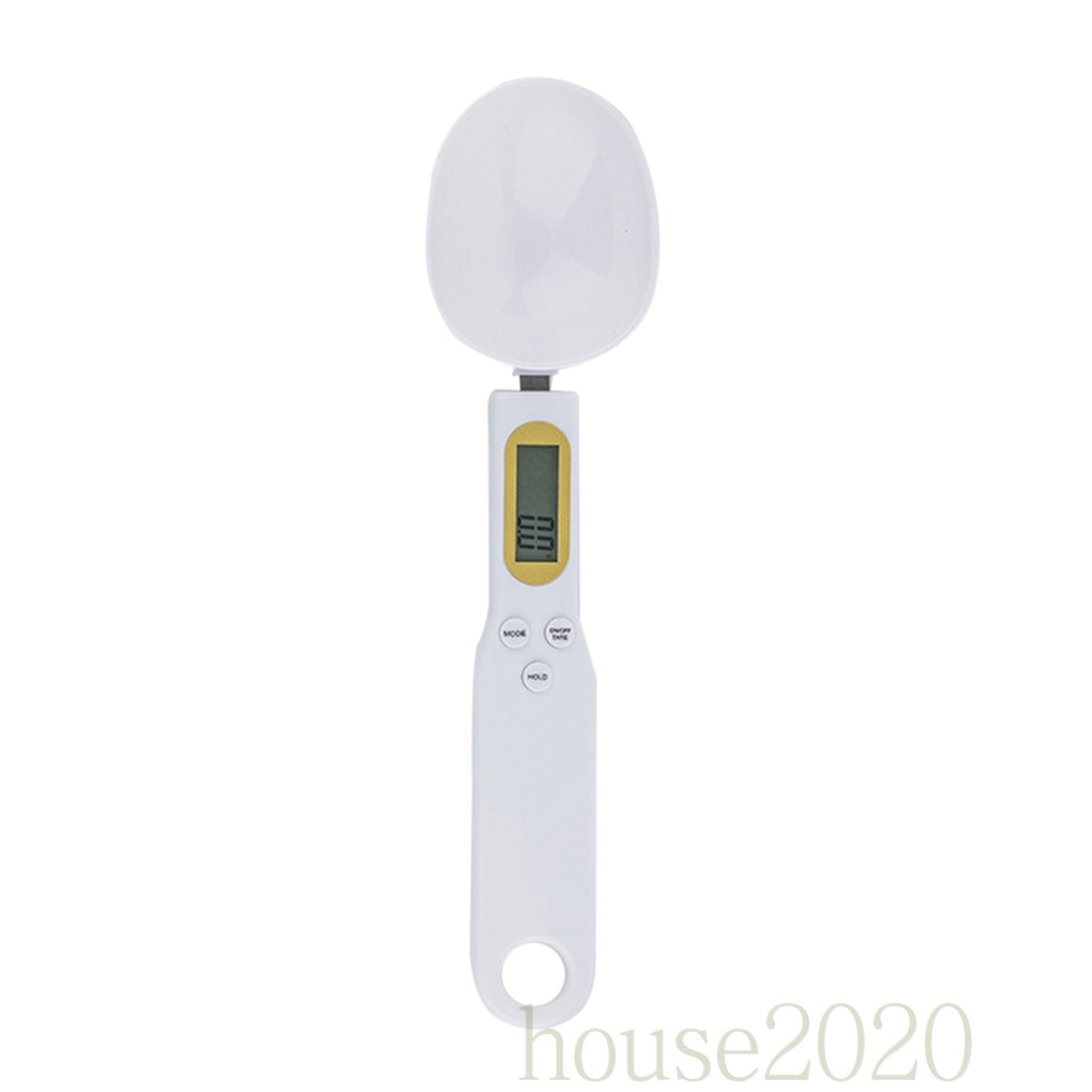 [HOUSE2020]500g/0.1g Measuring Spoon Home Kitchen Salt Coffee Sugar LCD Display Digital Scale Measuring Scoop, White