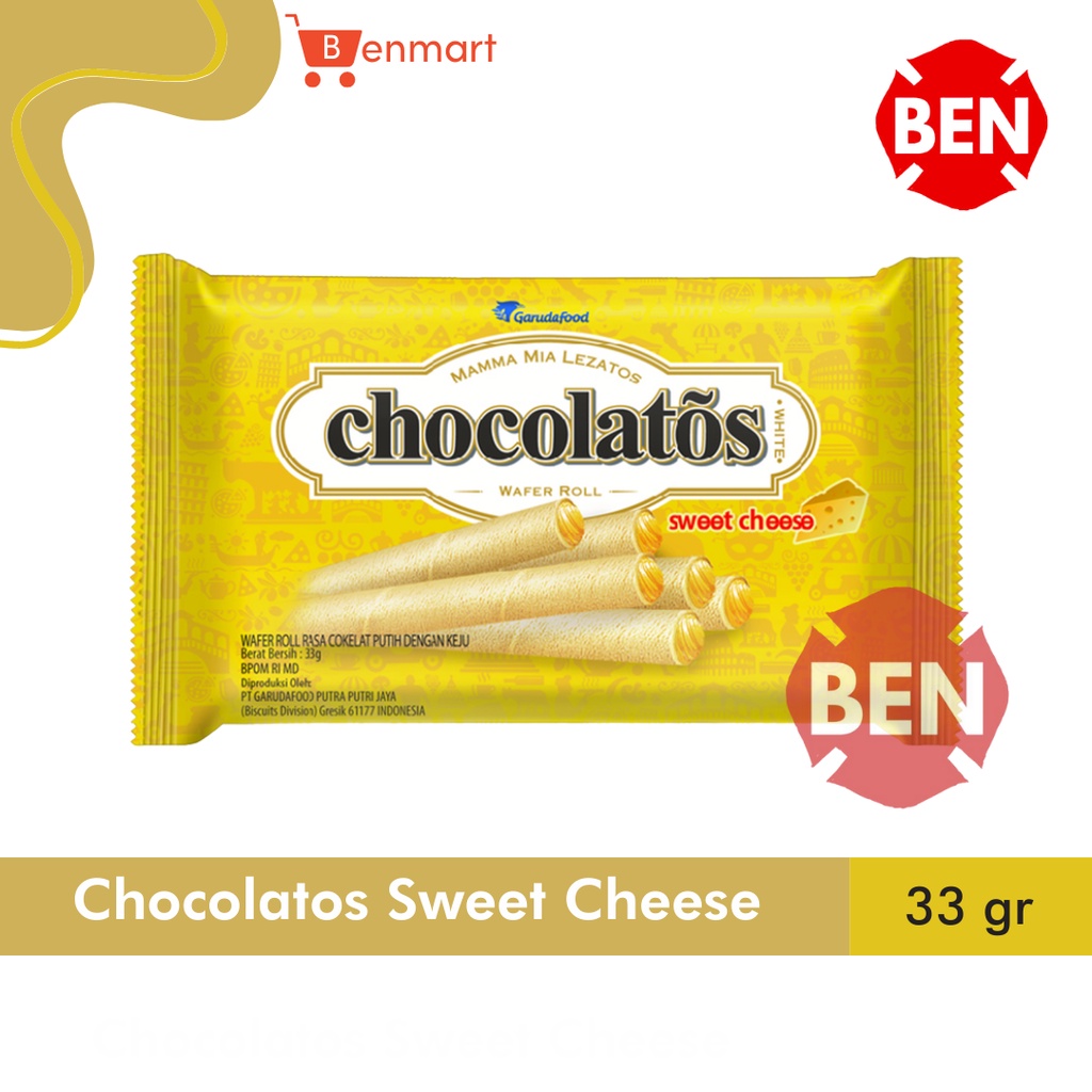 

Chocolatos Sweet Cheese 33g 33gr 33 g gr - Keju Wafer Roll Dus Kecil