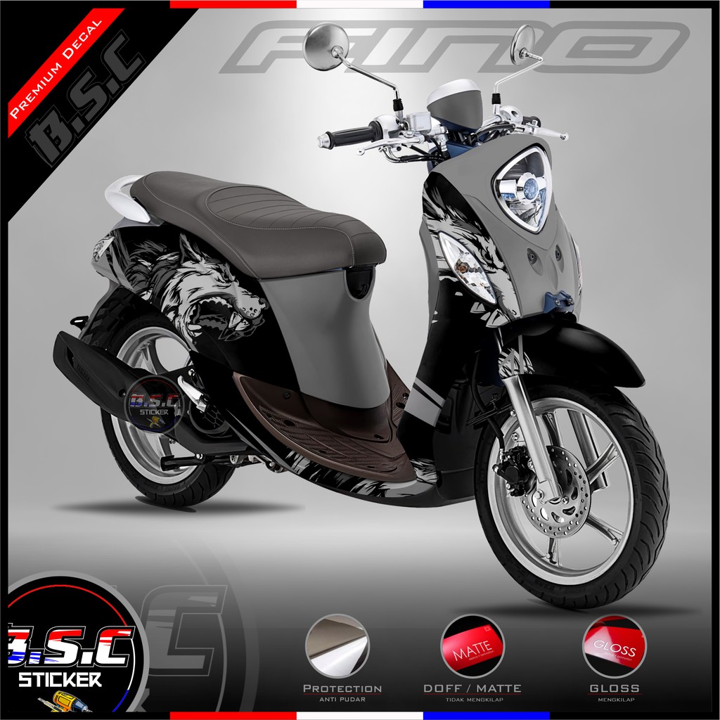 Sticker Decal Fino Motif Wolf Black