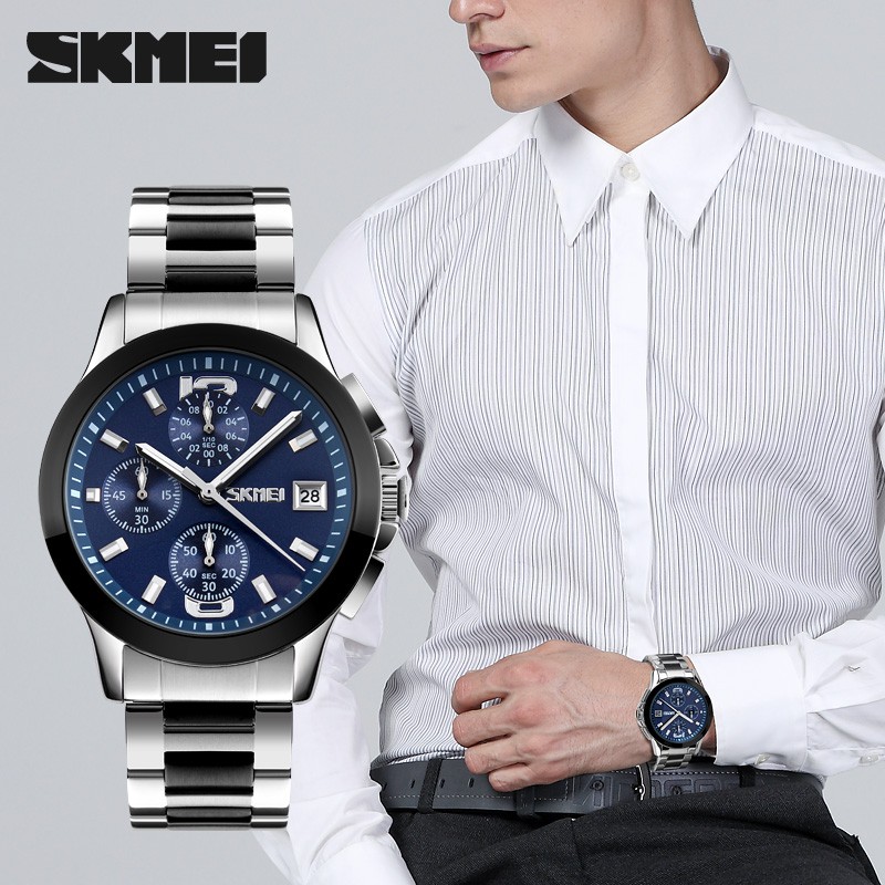 DEM'S   SKMEI 9126 ORIGINAL Jam Tangan Pria Analog Chrono Aktif
