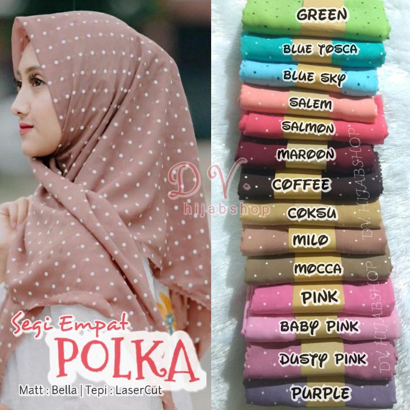 Segiempat Polka Midi Tepi Laser / S4 Polkadot Polka Midi Laser Cut