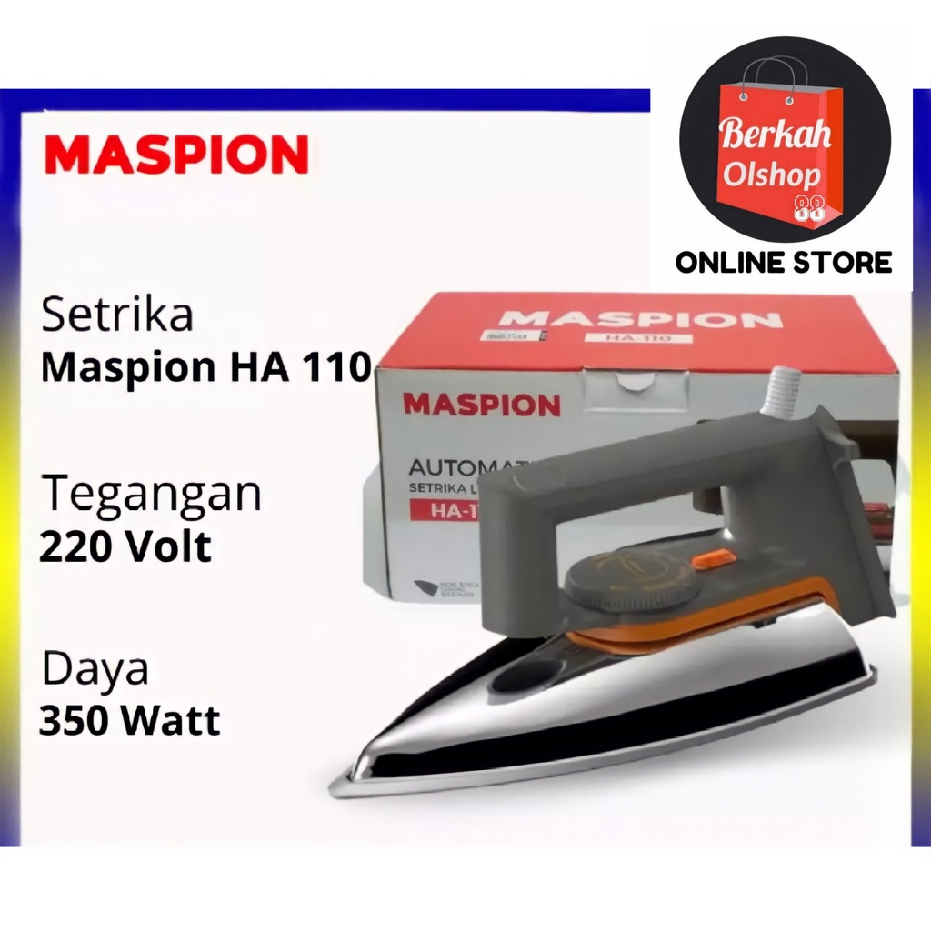 Berkah Oldshop 88 - Maspion Setrika / Iron HA-110 350Watt Garansi Resmi