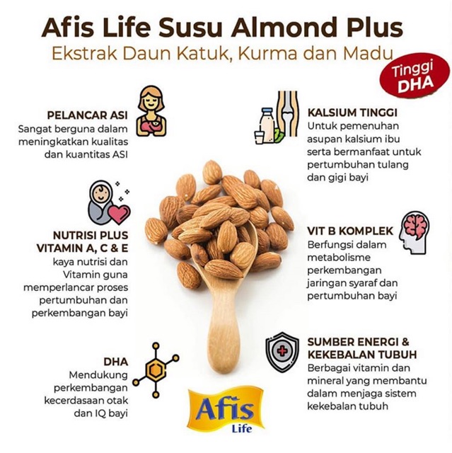 Afis Life Susu Almond Asi Booster 200 gram