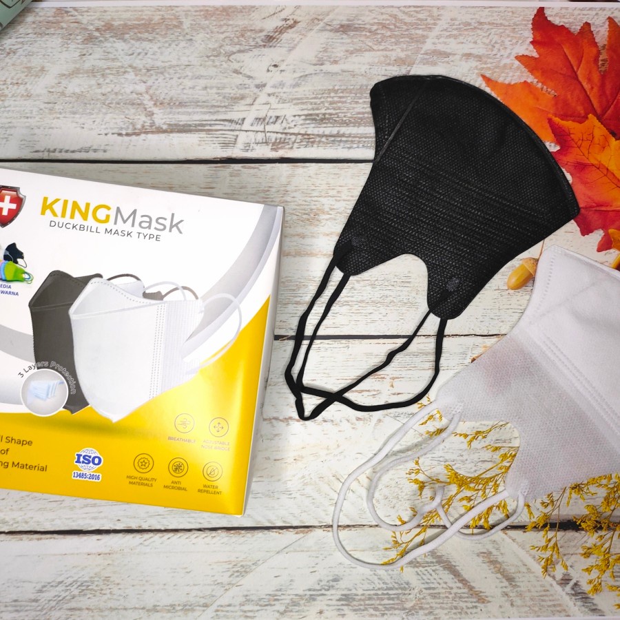 Masker Duckbill KING MASK Garis 3Ply Hijab HEADLOOP 1 Box 25 Pcs