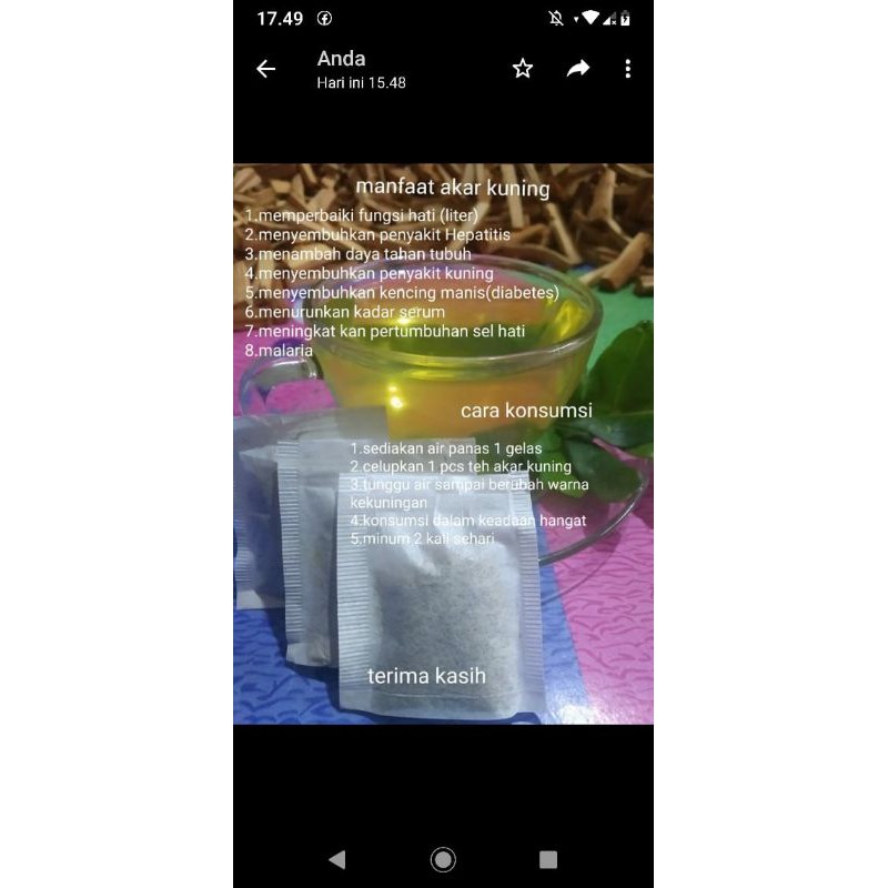 

TEH BAJAKAH AKAR KUNING OBAT DIABETES asli KALIMANTAN