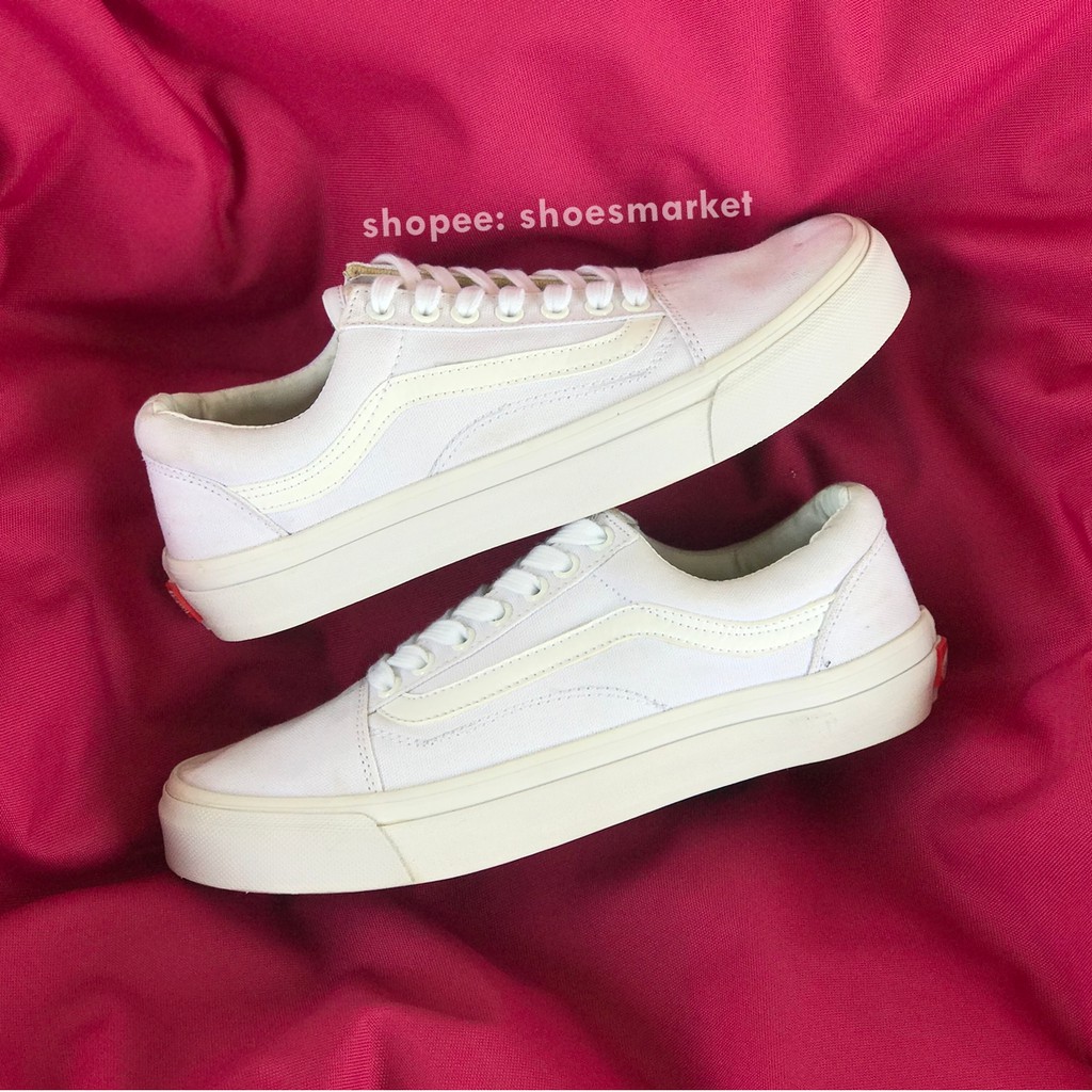 OBRAL SEPATU VANS OLDSKOOL ALL WHITE