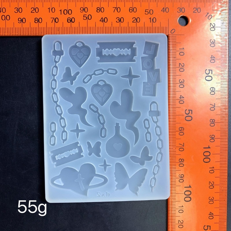 Cetakan Resin Bahan Silikon Bentuk Geometrik Untuk Kerajinan Liontin Gantungan Kunci Wanita