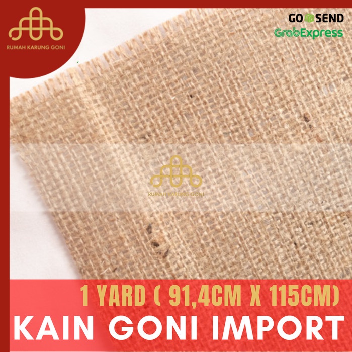 Kain Goni Import P 1 Yard x L 115 cm - Bahan Goni Import - Bahan Karung Goni - DIY Souvenir - Hessian Burlap