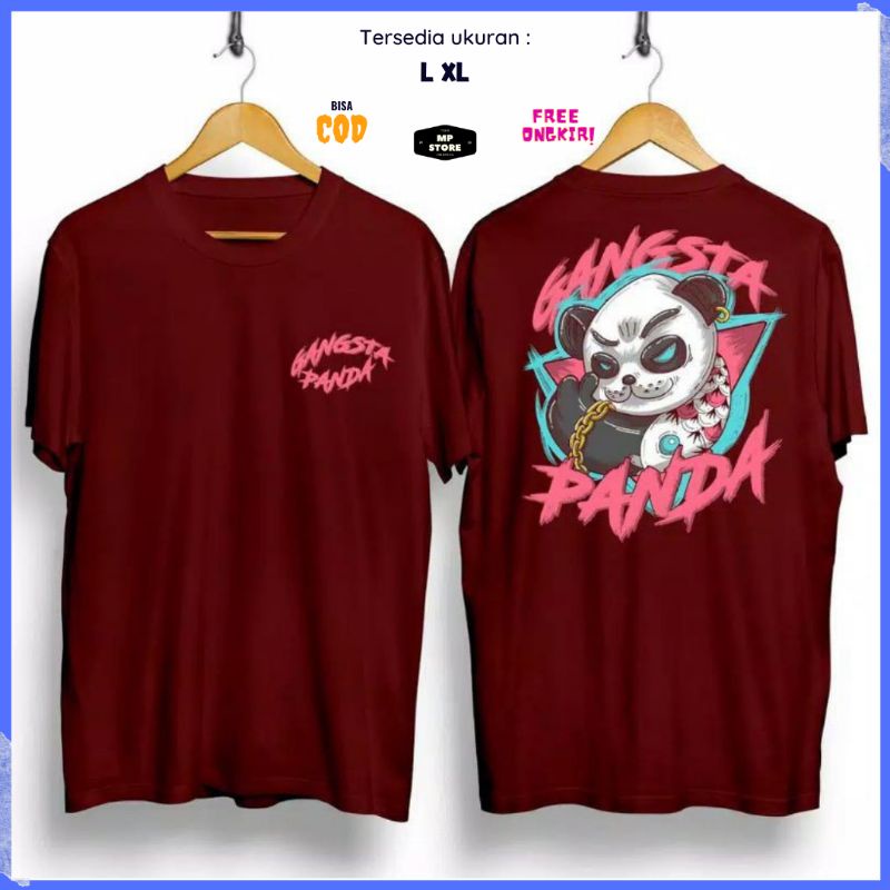 GANGSTER PANDA - Baju Kaos Distro Original Cotton Combed 30S Pakaian Pria/Wanita