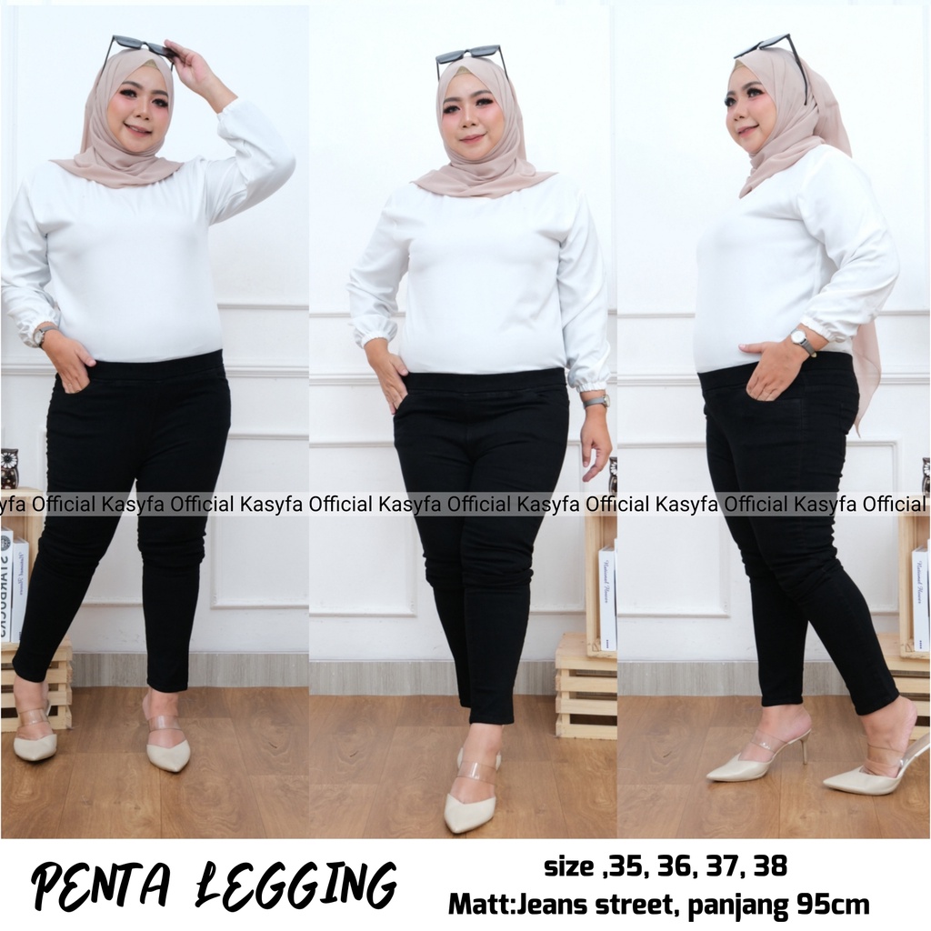 JEGGING JEANS JUMBO WANITA // PENTA LEGGING JEANS FULL KARET BIG SIZE