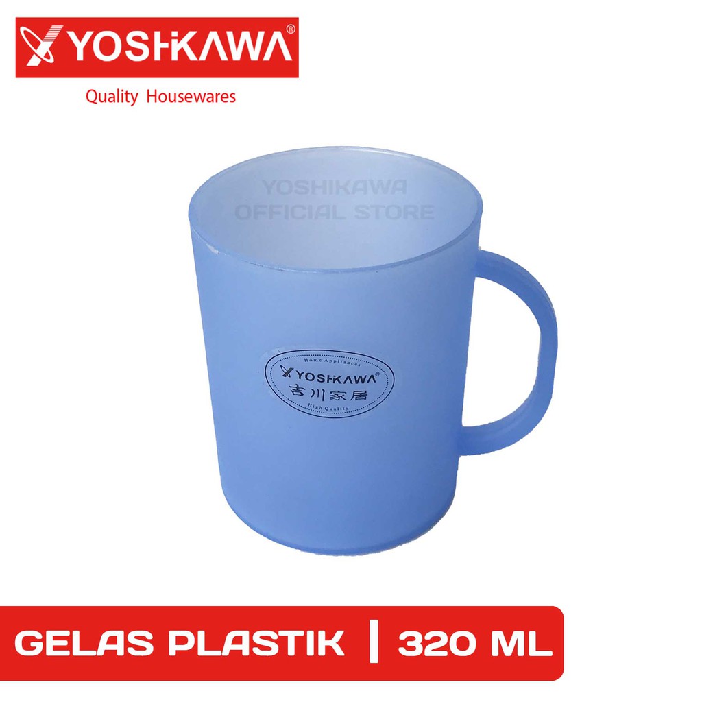 

YOSHIKAWA Gelas Mug Cangkir Plastik Gagang 230 ML / Gelas Minum Plastik Gelas Fancy EVL-M-01