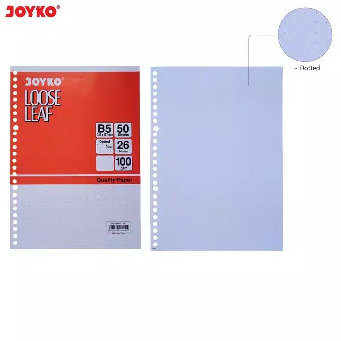 

Kertas Isi Binder Loose Leaf Joyko Dotted / Titik-titik B5-100DT - 50 Lembar