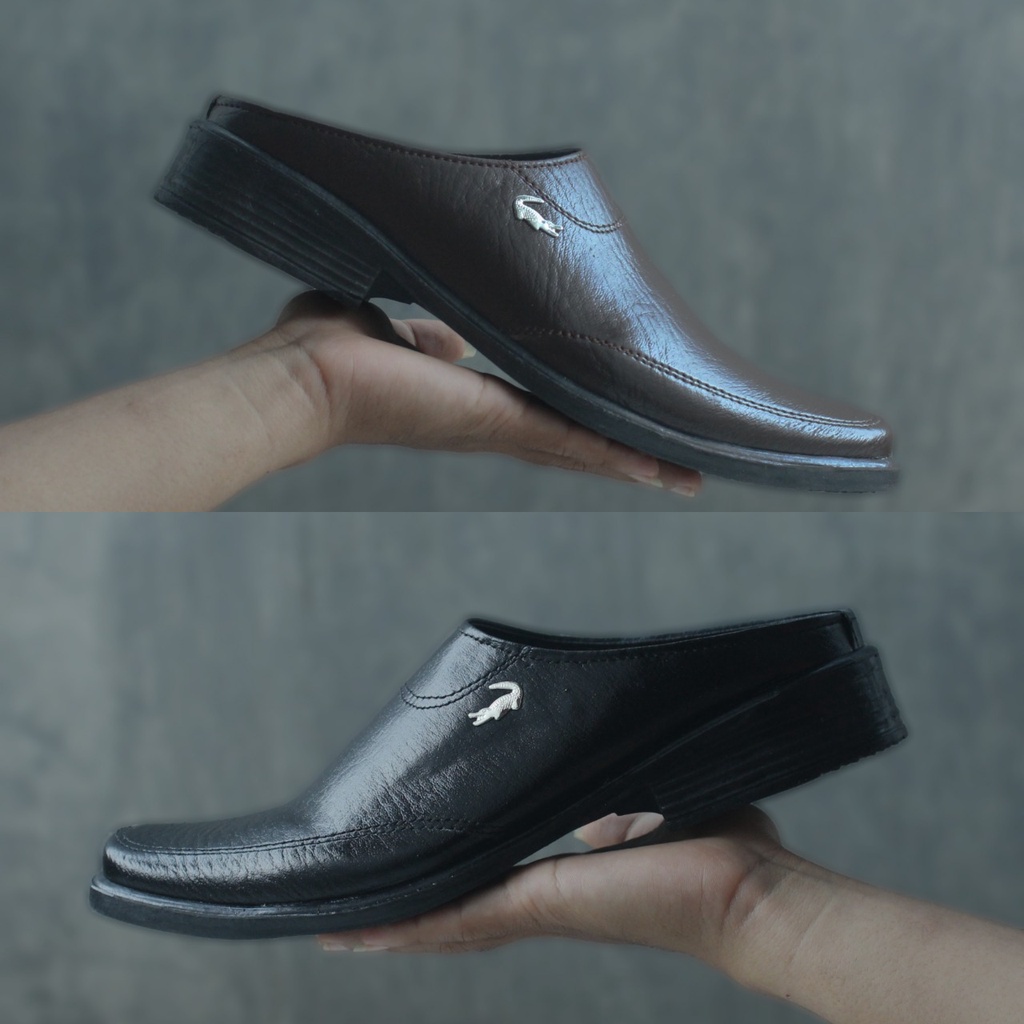 SEPATU SANDAL KULIT PRIA CROCOLIDE KULIT SINTETIS PREMIUM CASUAL FORMAL KERJA KANTOR DOSEN GURU PNS || SANDAL SLIDE PRIA KULIT INDIAN || BUSTONG TUTONG PRIA BERKUALITAS