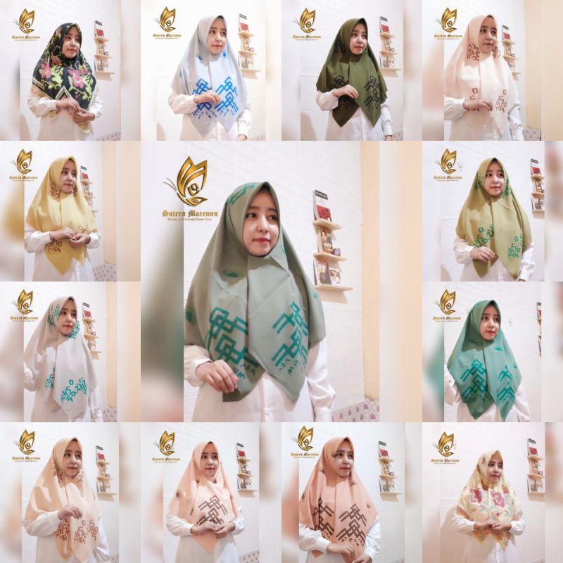 Hijab Marennu Motif Aksara Lontara