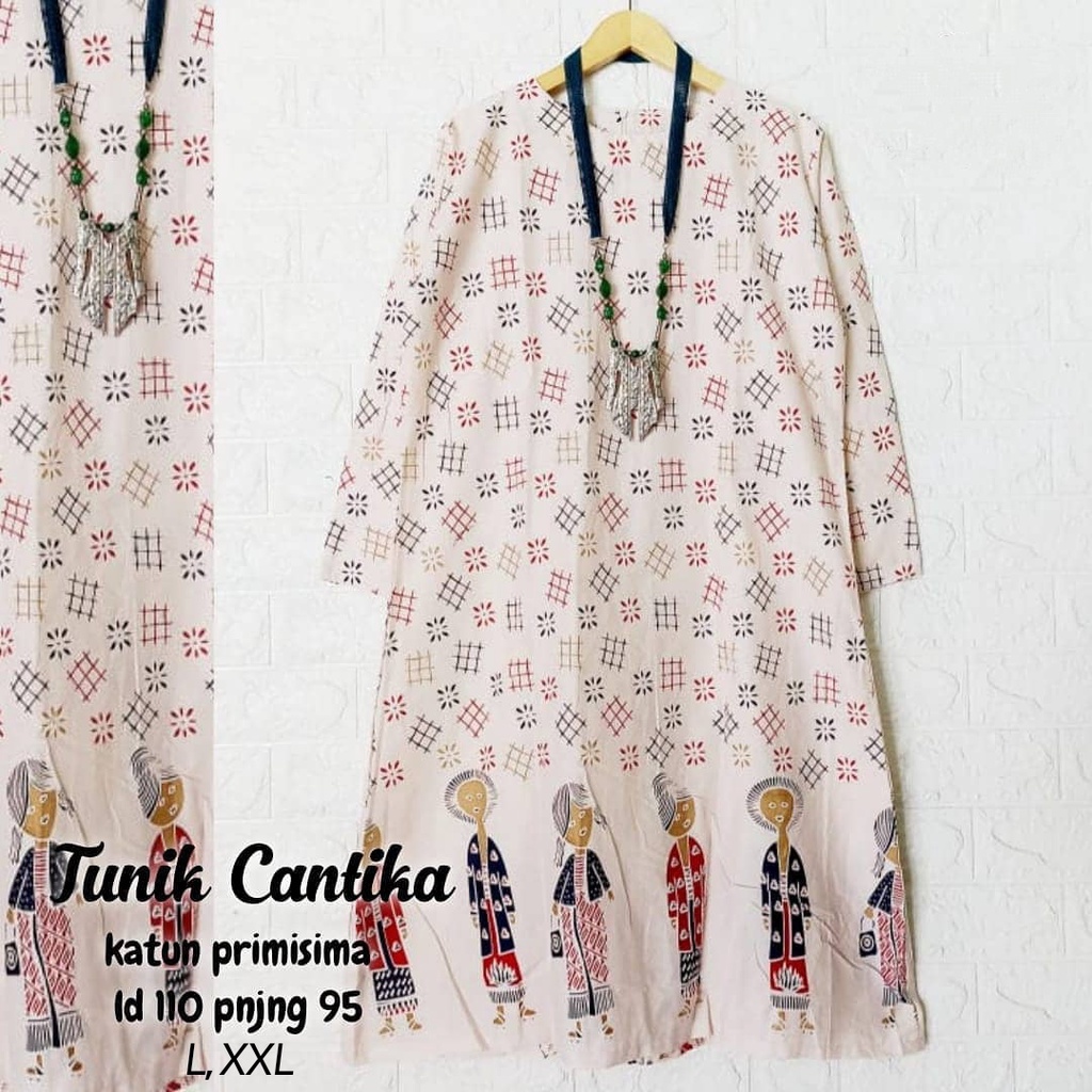 CANTIKA TUNIK jumbo ld 120 kekinian tunik cewek korean style tunik batik solo griya kelambiku
