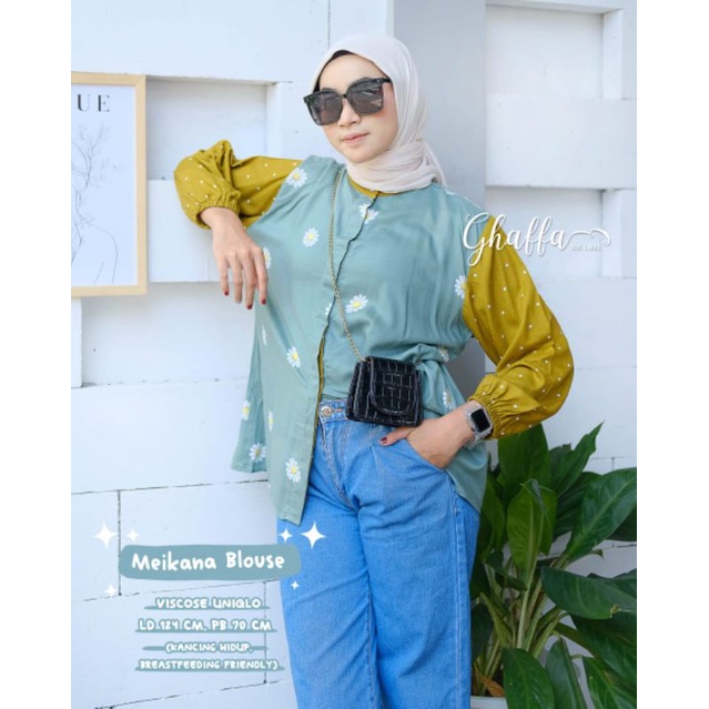 Meikana blouse motif bunga by ghaffa the label