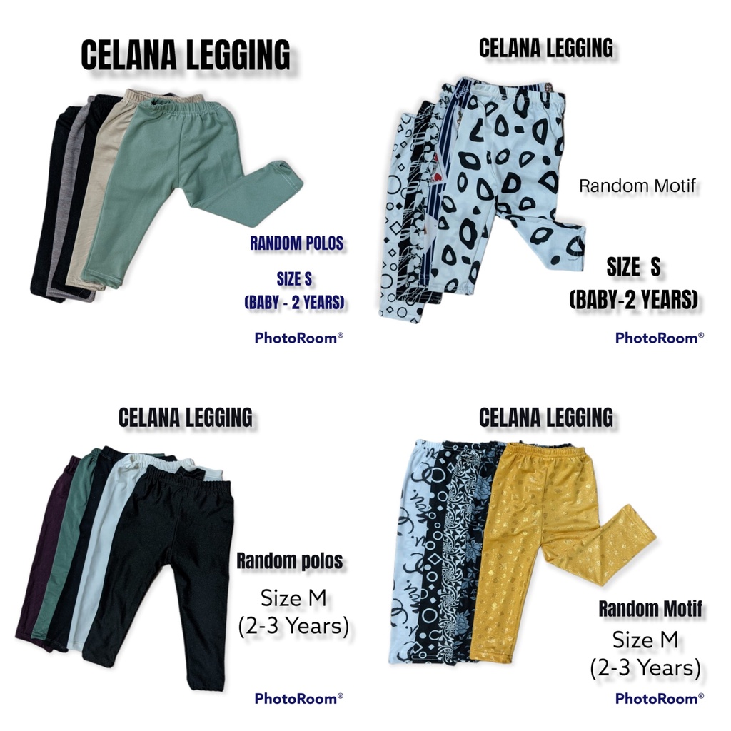 Celana Legging Anak | Motif dan Polos| Random