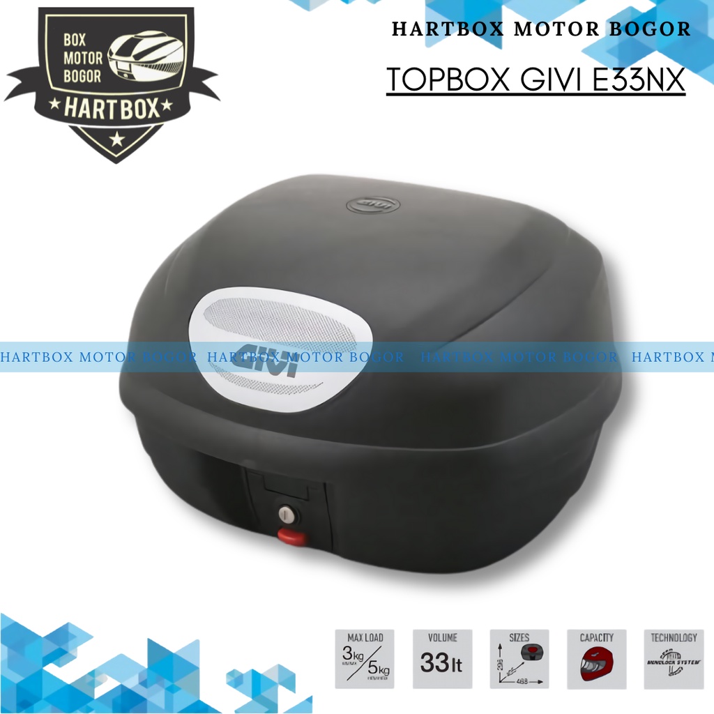 Box Motor Original Givi E33 E 33 NX - Box TerMurah Ukuran Sedang Spin Lexi Freego Vega R Jupiter Mx