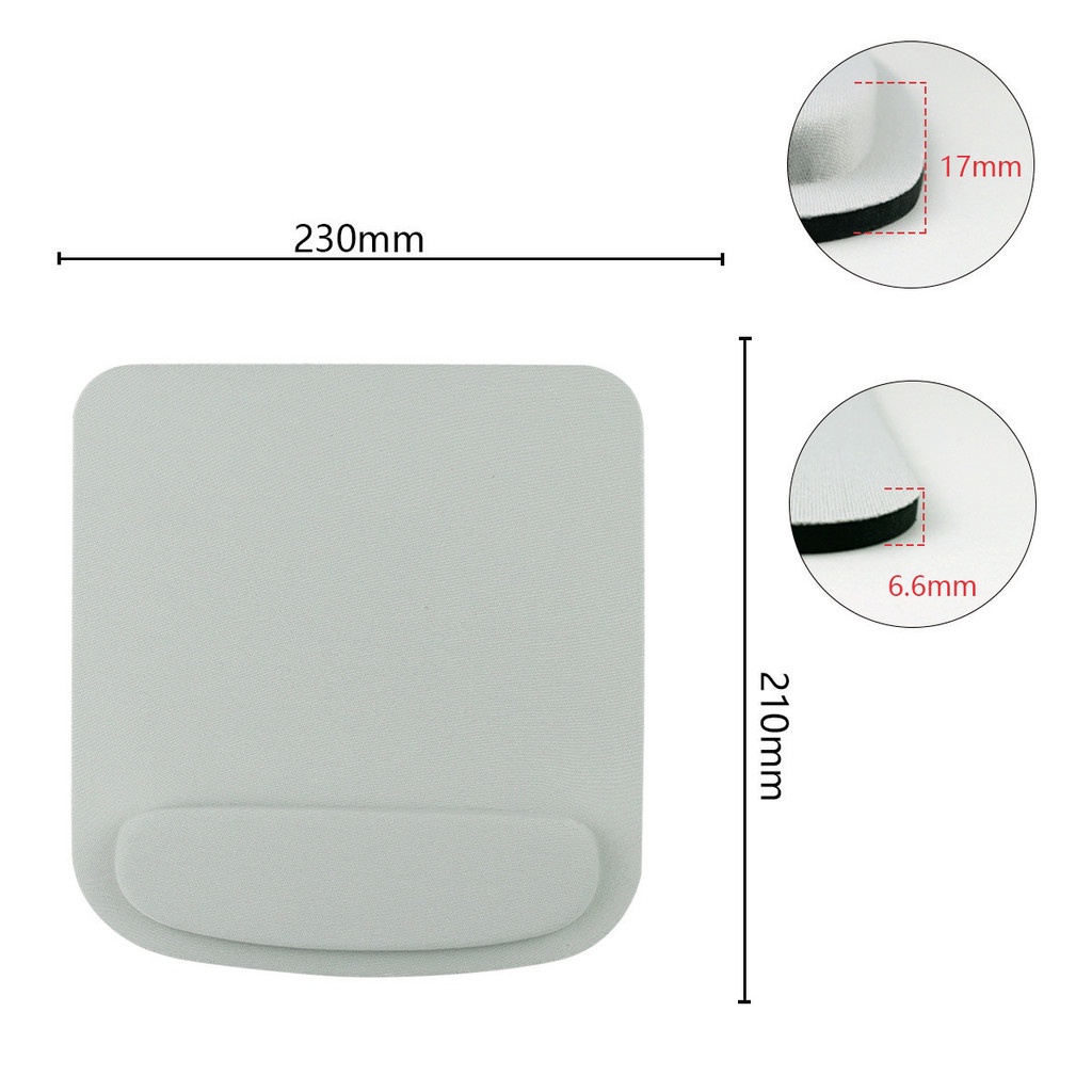 Mouse Pad Bentuk Persegi Ergonomis Anti slip Warna Polos Dengan Bantalan Pergelangan Tangan