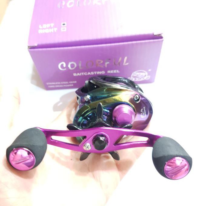 Reel Bc Lizard Colorful Handle Kiri - Biru, Ratio 8