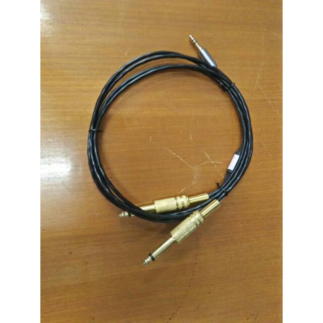 Kabel CANARE ORIGINAL AUX jack mini Stereo 3.5 TO 2 jack AKAI male mono 1.5M / 1.5 Meter