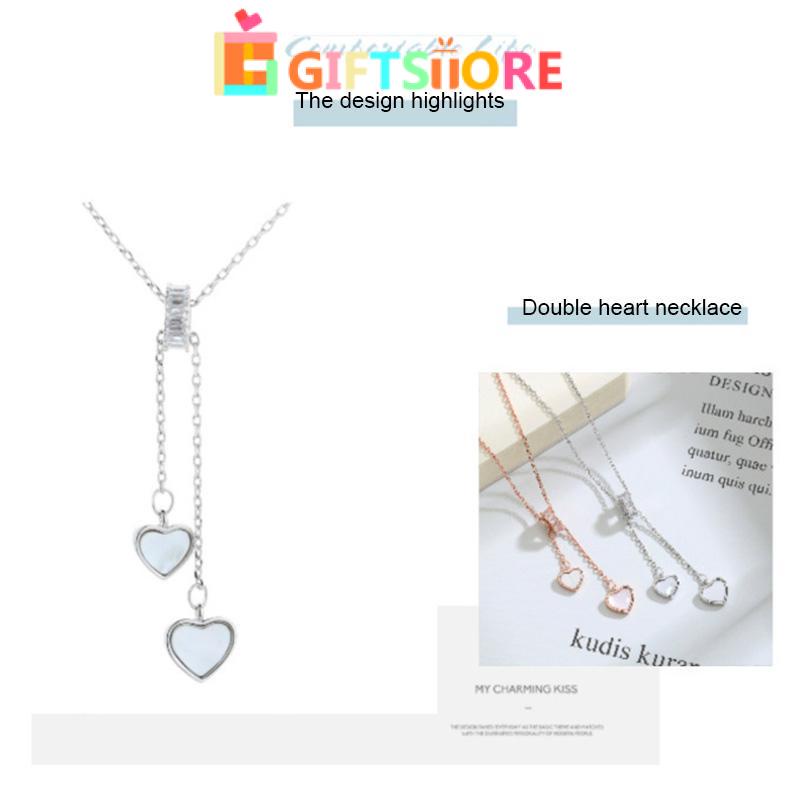 ✨COD Shell Liontin Cinta Kalung Gadis Rumbai Cahaya Mewah Niche Design Aksesoris High-end-GS