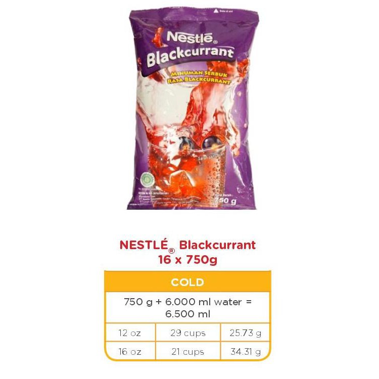 

ENAK NESTLE Blackcurrant Drink 750gr NESTLE Professional TERLEZAT