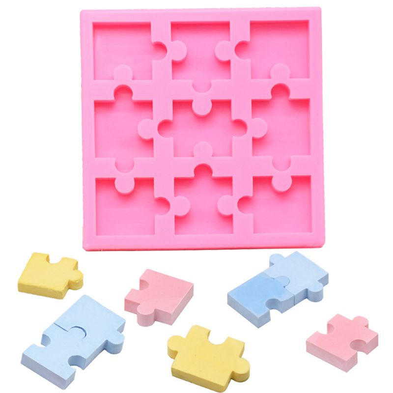 Siy Cetakan Resin Bentuk Puzzle Bahan Silikon Untuk Kerajinan Tangan