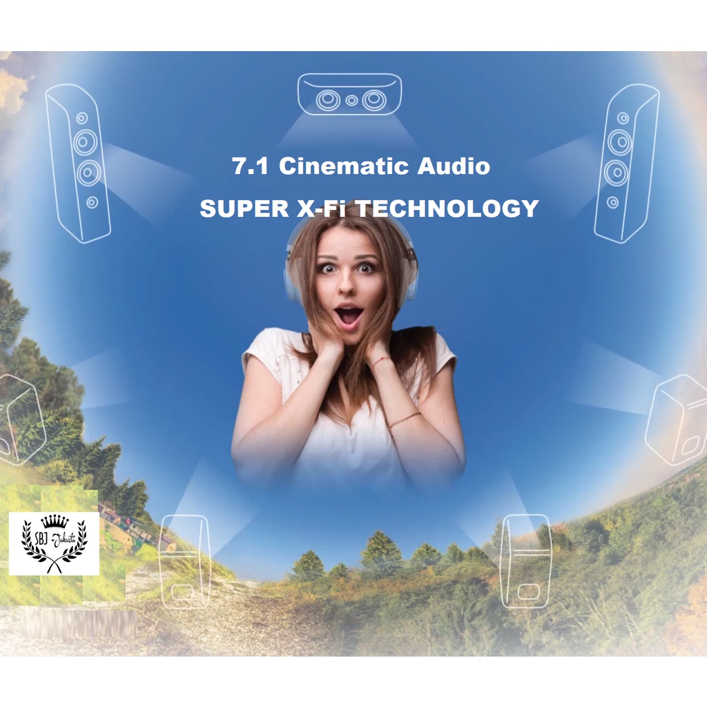 Creative SXFI AIR BLUETOOTH Headset 7.1 CINEMATIC AUDIO SURROUND SUPER X-FI TECHNOLOGY HEADPHONES